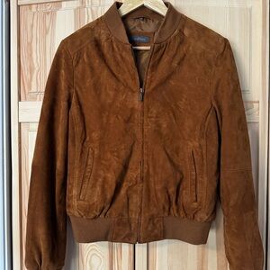 Casa Peles Brown Suede Bomber Jacket